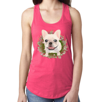 Ladies' Racerback Tank - Frenchie - Flower Thumbnail