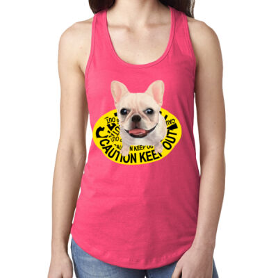 Ladies' Racerback Tank - Frenchie - Keep Out Thumbnail