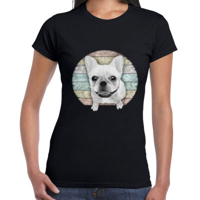 Ladies Premium Cotton - Vintage Frenchie Thumbnail
