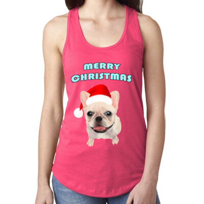 Ladies' Racerback Tank - Frenchie - Xmas Thumbnail
