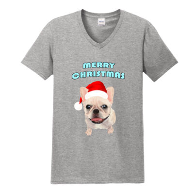Softstyle V Neck - Frenchie - Xmas Thumbnail
