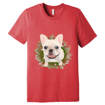 Unisex Triblend - Frenchie - Flower Thumbnail