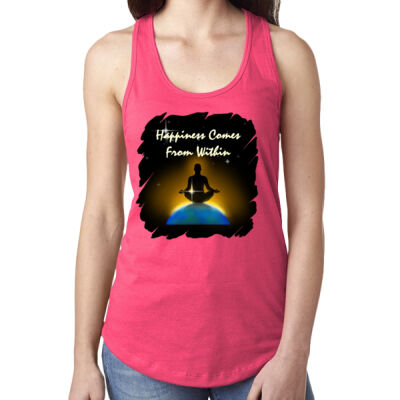 Ladies' Racerback - Happiness Comes From Within (Colour) Thumbnail
