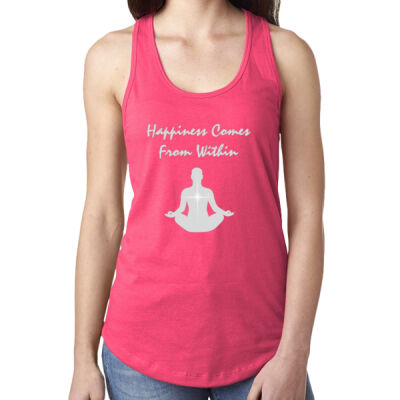 Ladies Racerback - Happiness Comes From Within Thumbnail