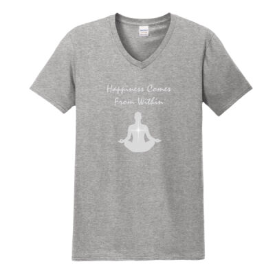 Softstyle V Neck - Happiness Comes From Within Thumbnail