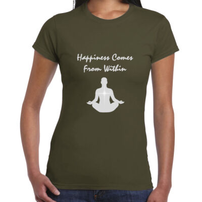 Ladies Premium Cotton - Happiness Comes From Within Thumbnail