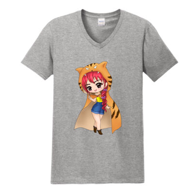 Softstyle V-Neck - Tiger Girl (A) Thumbnail