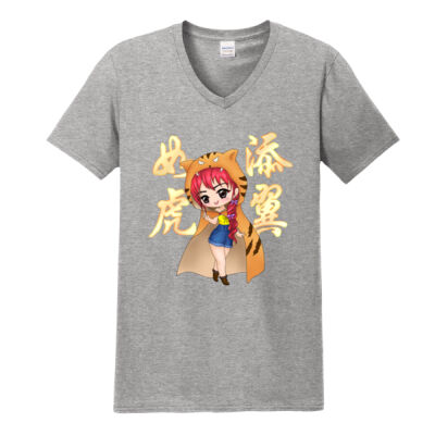 Softstyle V-Neck - Tiger Girl (C) Thumbnail