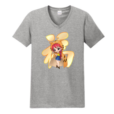 Softstyle V-Neck - Tiger Girl (D) Thumbnail